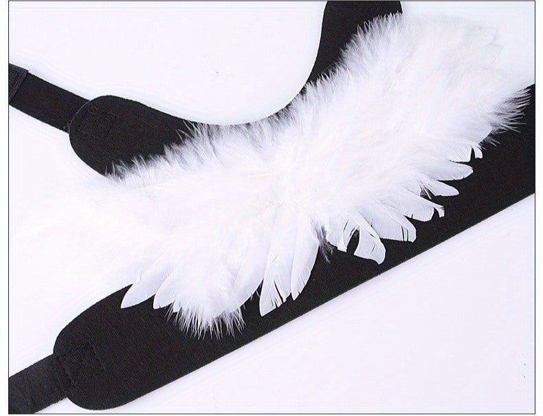 Fantasia de Halloween para Pets Asa de Anjo e Diabo Preta e Branca para Cachorro Gato Coelho Porquinho Presente Divertido para Festa de Halloween Tema Anime B
