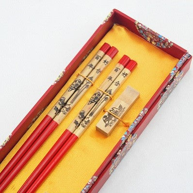 Hashis de madeira 2 pares com descanso características chinesas China Affairs apresenta melhor presente pauzinhos lembrança