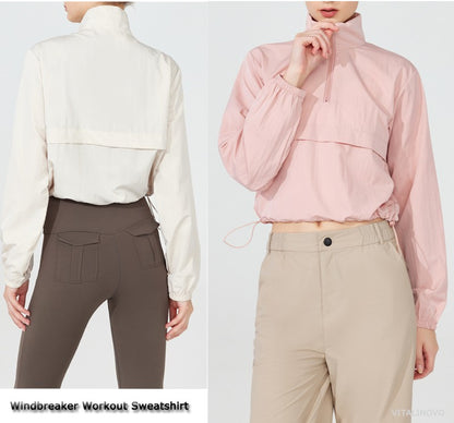 VITALINOVO Women's Athletic Jacket Lightweight Quarter Zip Pullover For Golf Hiking Running Windbreaker UPF50+ Waterproof Jacket