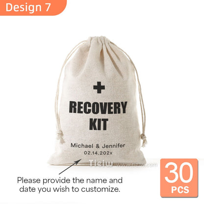 30pcs Personalized Hangover Kit Bags-Tieiw-Custom Wedding Favor Recovery Kit Pouches For Party Celebration Event Essentials Gift
