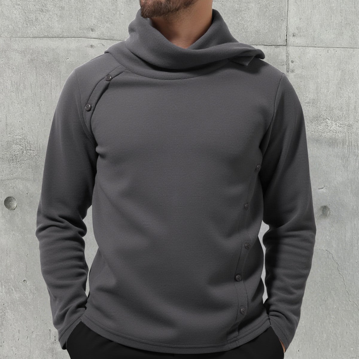 New Winter Men's White Turtleneck Sweater, British-style Black Pullover, Asian Sizes M-4XL. Gray Sweaters