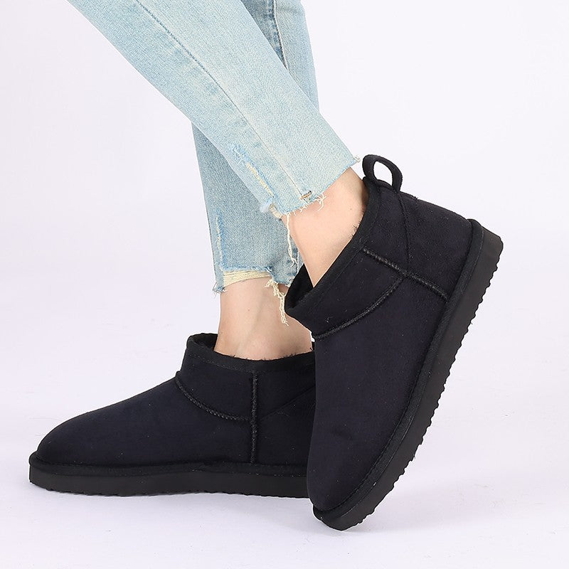Luxury Winter Short Plush Snow Boots Cotton Shoes New Anti-suede Women Boots Casual Flat Nonslip Cotton Boots Mini Fur Boots