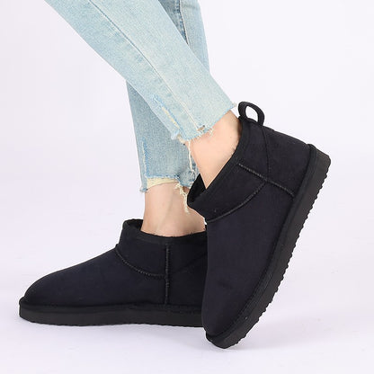 Luxury Winter Short Plush Snow Boots Cotton Shoes New Anti-suede Women Boots Casual Flat Nonslip Cotton Boots Mini Fur Boots