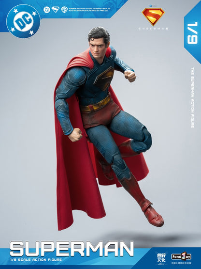 2025 Boneco de Ação Original Fondjoy David Corenswet Superman 1/9 Novo Boneco Superman Articulado em PVC Brinquedo Infantil Presente para Menino