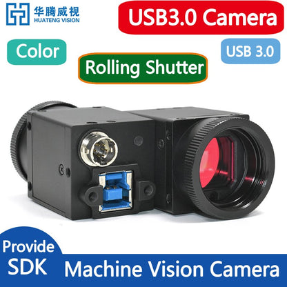 Câmera Digital Industrial de Visão de Máquina USB3.0 de Alta Velocidade Obturador de Rolamento Colorido NIR com SDK Windows Linux