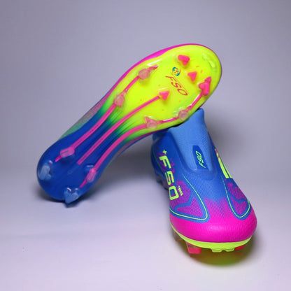 SLIP-ON Mens Soccer Shoes Non-Slip Turf Soccer Cleats for Youth  Without-Lace TF/FG Training Football Boots Chuteira Campo 35-45