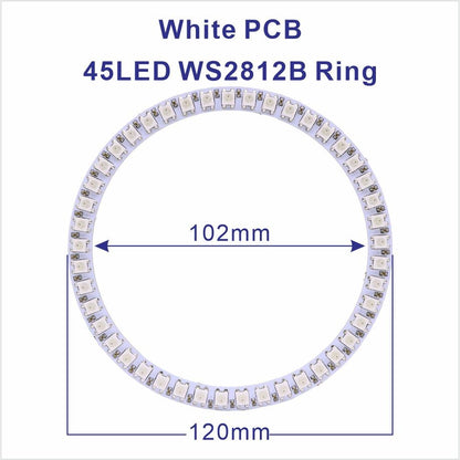 DC5V WS2812B Pixel Ring LED Panel Light Individual 8/16/24/35/45/128 LED Addressable WS2812 IC 5050 RGB LED Ring Module