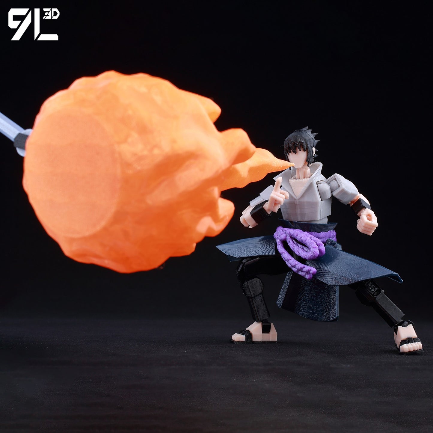 9L3D Lucky13 TITAN13 Rasengan Sasuke Uchiha 3D Figure - Susanoo & Fireball Jutsu Pose with Katana,Dummy13 T13 Anime Action Model