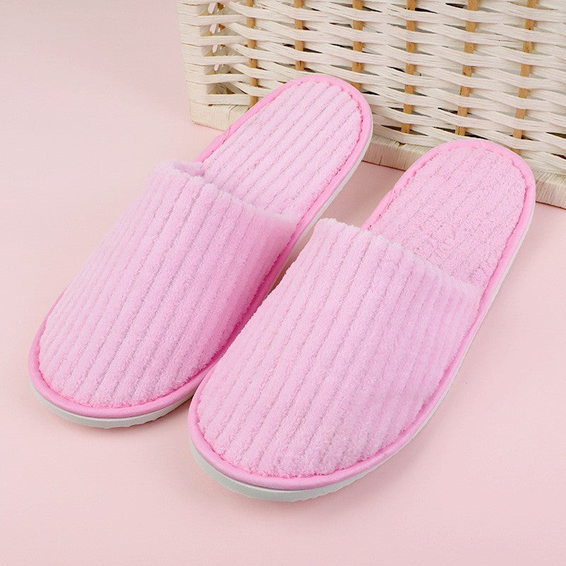 5 Pairs/Lot Mix Colors Men Women Disposable Hotel Slippers Cotton Slides Home Travel SPA Slipper Hospitality Cheap Footwear