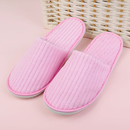 5 Pairs/Lot Mix Colors Men Women Disposable Hotel Slippers Cotton Slides Home Travel SPA Slipper Hospitality Cheap Footwear
