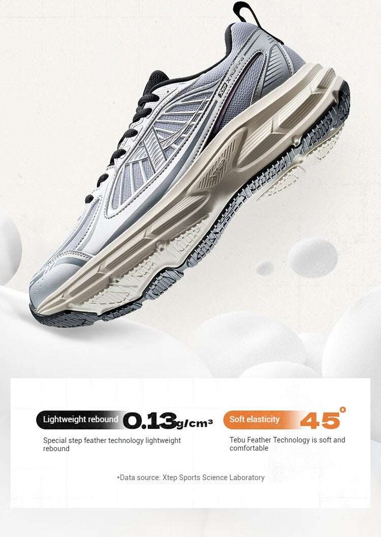 Xtep Juechen 6.0 Vintage Running Shoes Male 2025 Spring Shock Absorption Sports Shoes Street Daily Leisure Sneakers 875119110027