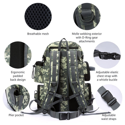 Bassdash Fishing Bag Tackle Backpack Leve Tático Caixa de Pesca Multifuncional