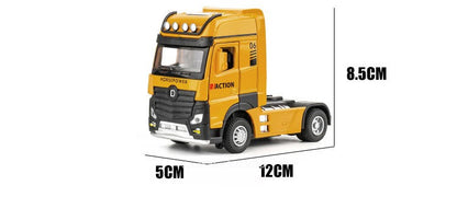 1:50 Miniatura de Caminhão Basculante Brinquedos Modelo 3 Portas Aberto Veículo de Engenharia Estendido Luz Som Carro Meninos Presente de Festival