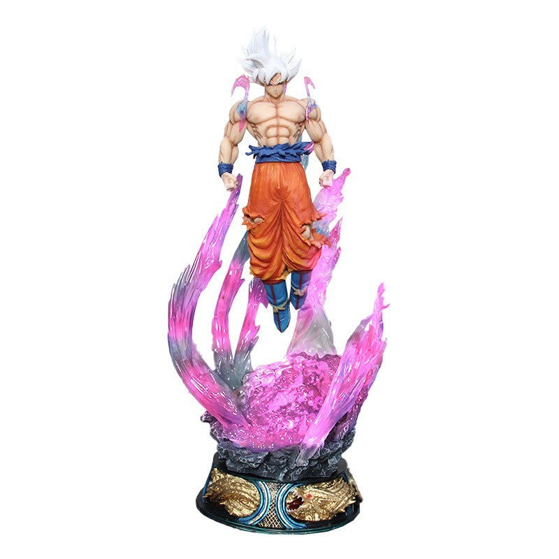 Anime Dragon Ball 25cm Super Saiyan Ultra Instinct Goku Boneco de Ação Estátua de PVC Colecionável Brinquedo Presente Enfeite de Mesa