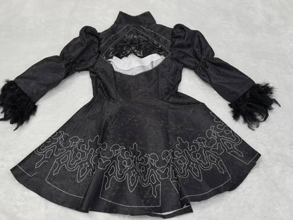 Anime Nier Automata Cosplay 9S Yorha 2B Cosplay Suit Male Women Outfit Wig Disguise Costume Plus Size Fancy Party Black Dress