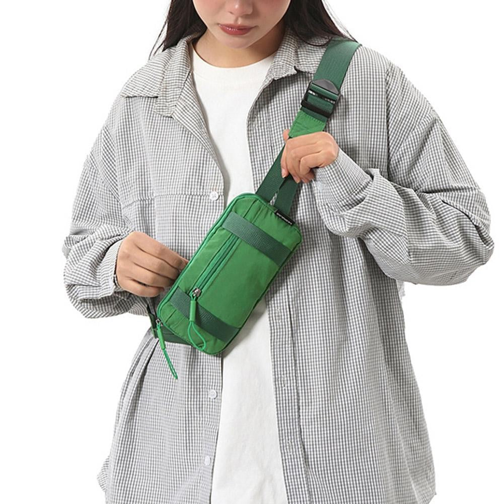 Chest Bag Pure Color Nylon Lightweight Sports Crossbody Bag Outdoor Fitness Running Waist Bag Cycling Fitn Phone Bag