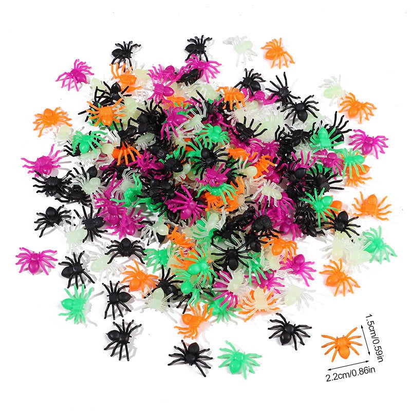 50Pcs Mini Spiders For Halloween Party Spider Web Decoration Halloween Haunted House Home Table Horror Props Kid Tricky Toy