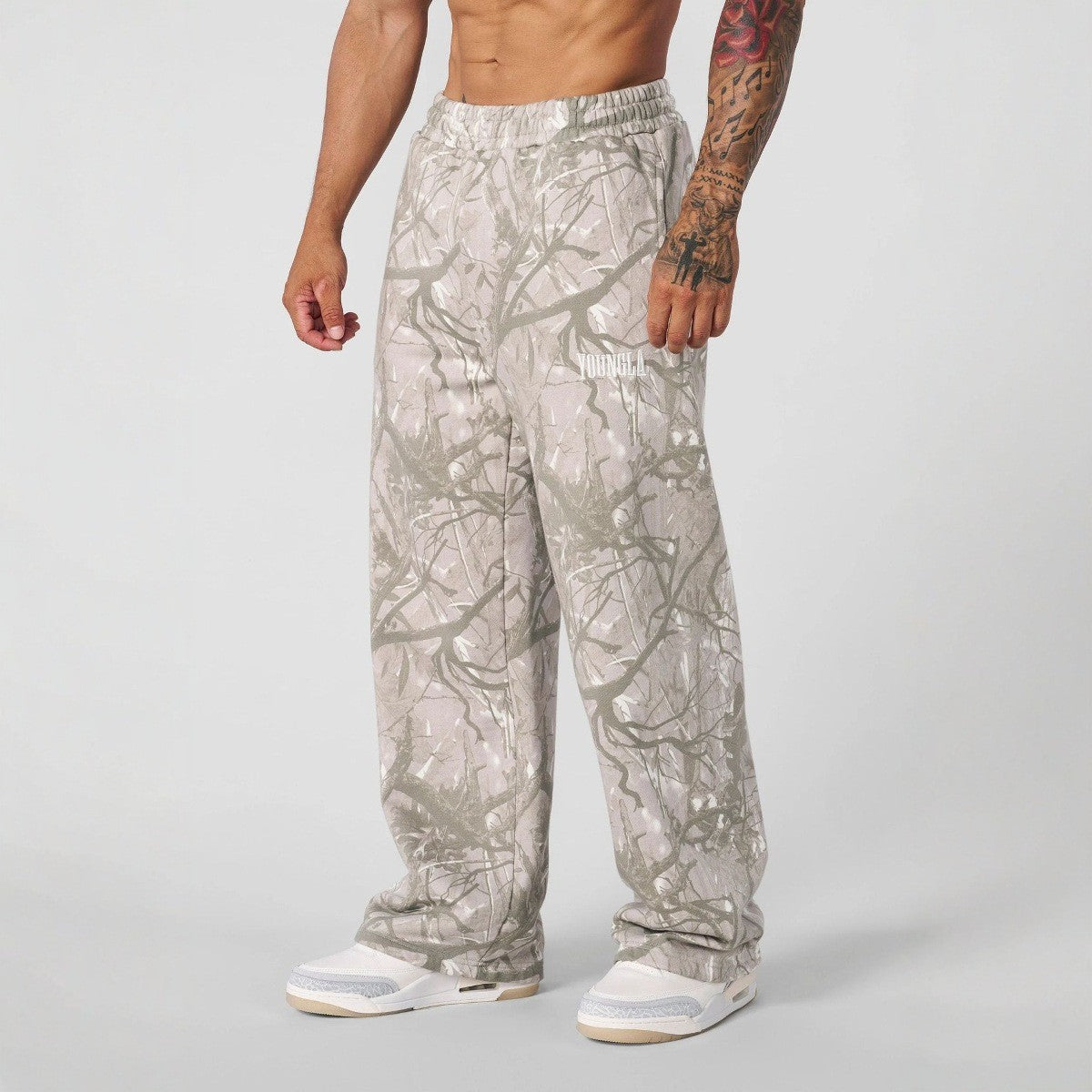 new Young American trendy sweatpants collaboration anime joggers cotton terry print wide-leg casual pants hip-hop street pants