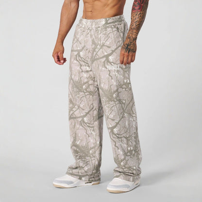new Young American trendy sweatpants collaboration anime joggers cotton terry print wide-leg casual pants hip-hop street pants