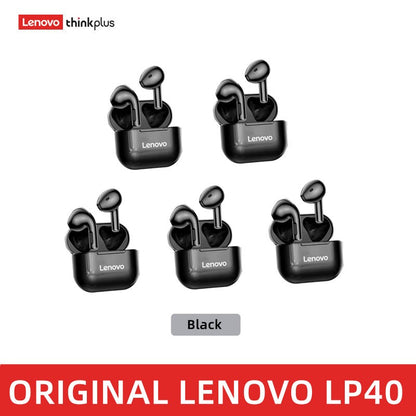 Lenovo LP40PRO/LP40 5 peças Fone de Ouvido Sem Fio Bluetooth 5.0 Estéreo Duplo Redução de Ruído Graves Controle de Toque Longa Espera 230mA