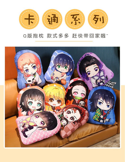 Kimetsu No Yaiba Plush Stuffed Pillows Demon Slayer Dakimakura Cute Anime Throw Pillow Kawaii Dolls Tanjirou Nezuko Back Cushion