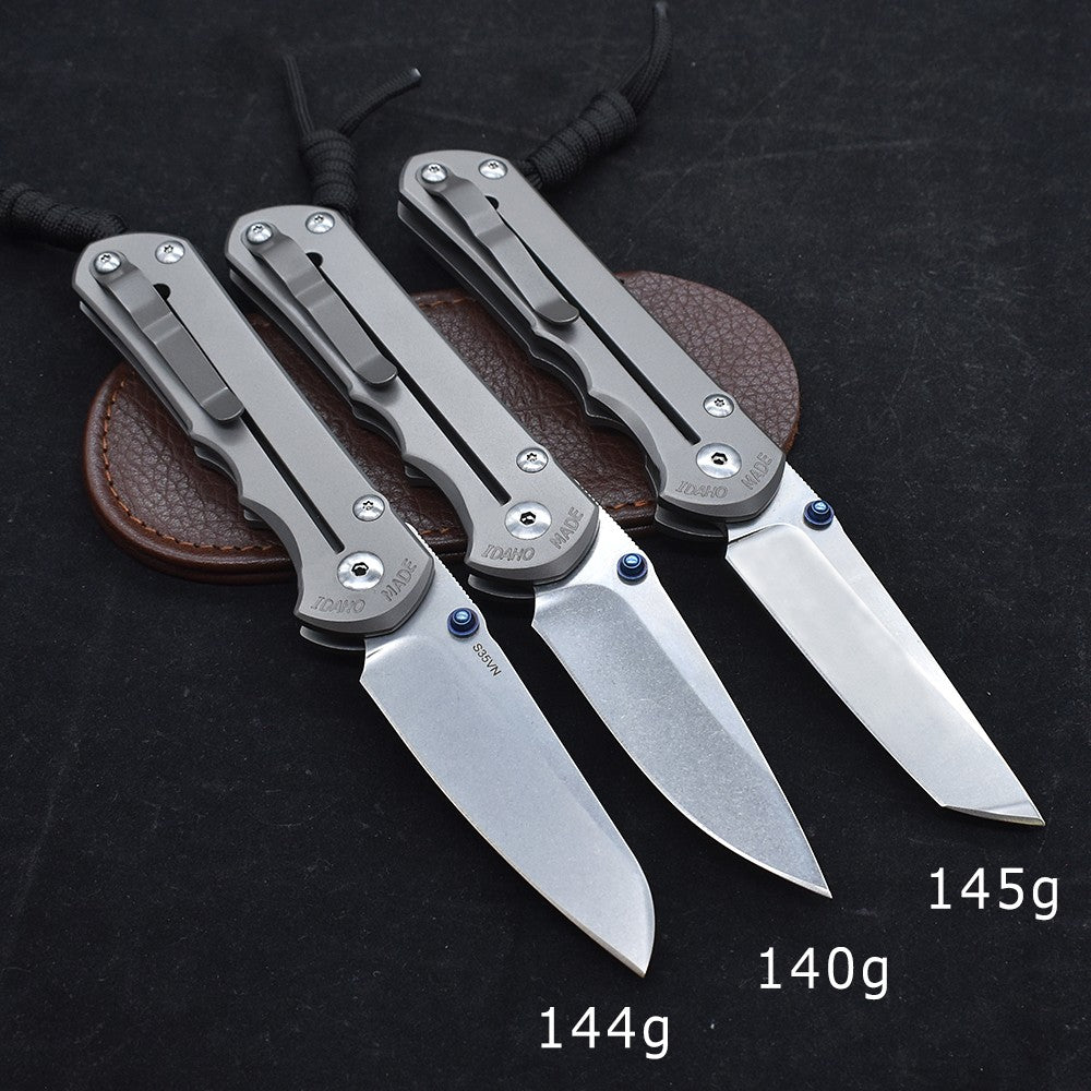 Chris Reeve CR S35VN Blade Ball Bearing  Stone Wash Titanium Alloy Survival Tool Outdoor Camping Knife High Hardness Sharp EDC