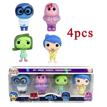 Anime Divertidamente 2 Alegria Ansiedade Raiva Tristeza Nojinho Medo Boneco POP Brinquedos de Ação Filme de Desenho Animado Bonecos de PVC