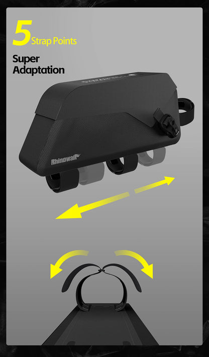 Rhinowalk Bicycle Top Tube Bag Waterproof Bike Front Frame Storage Bag Screw & Strap fixed Cycling Travel For MTB Road Gravel