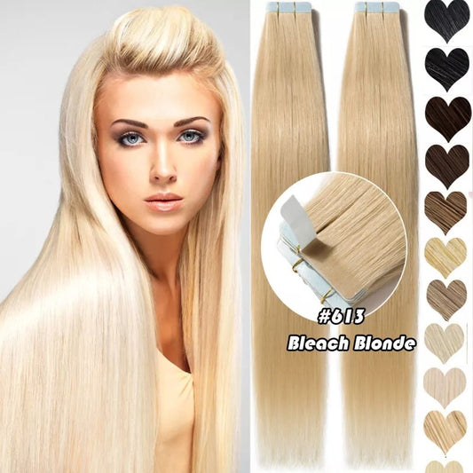 HAIRTIME Invisible Tape in Human Hair Extensions 613 Hair Seamless Human Hair Tape In Extension Human Hair