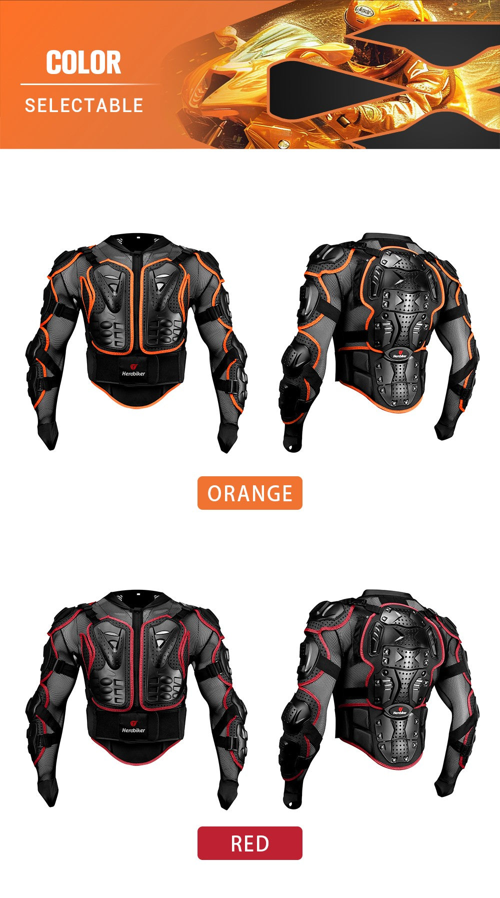 New Motorcycle Jackets Men's Full Body Armor Protection Jackets Motocross Enduro Racing Moto Protective Equipment Clothes S-4XL