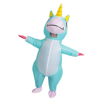 Inflatable Unicorn Costume Adult Kids Rainbow Halloween Costumes for Wommen Men Adult Carnival Mascot Christmas Cosplay
