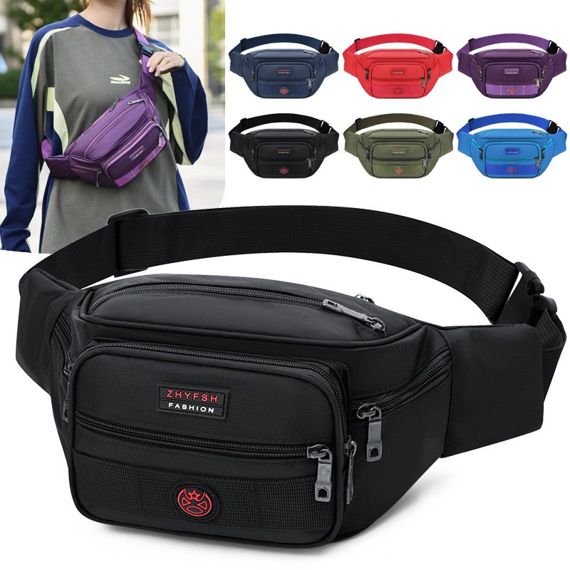 Unisex Multifunctional Waist Bag Large Capacity Waterproof Oxford Business Pack Trendy Crossbody Chest Bag for Travel Work