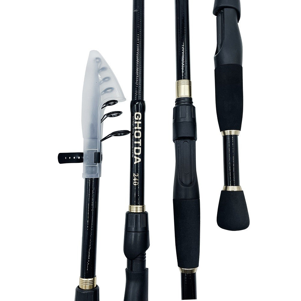 Varas de Pesca Telescópicas de 1.6-2.4m Ultraleves de Carbono para Spinning e Casting Acessórios de Pesca Peso da Isca 10-30g