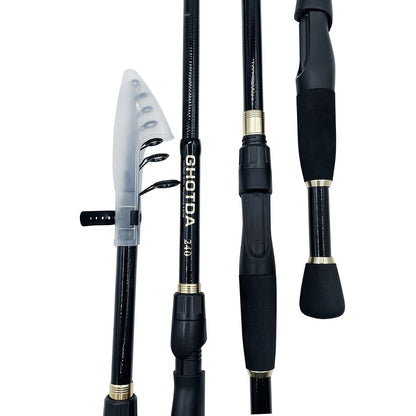Varas de Pesca Telescópicas de 1.6-2.4m Ultraleves de Carbono para Spinning e Casting Acessórios de Pesca Peso da Isca 10-30g