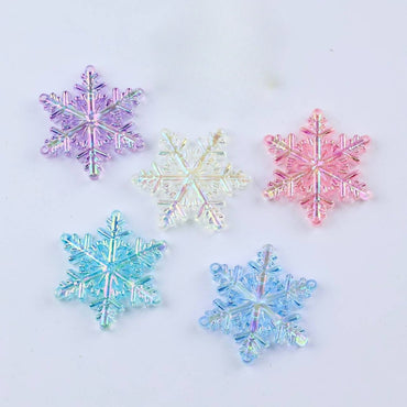 Snowflake Pendants Super Bright Iridescent Acrylic Christmas Tree Decorations Multicolor Flatback Ornaments Christmas Ornament