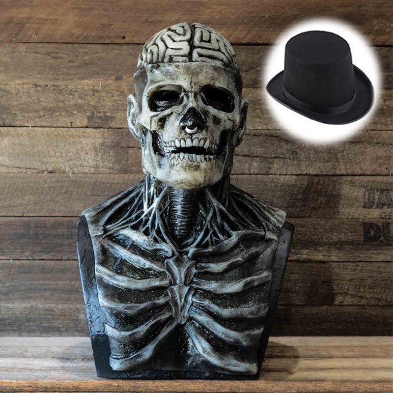 2026 Halloween Latex Skeleton Head Mask Horror Brain Helmet Mask Cosplay Party Supplies Skull Full Face Mask
