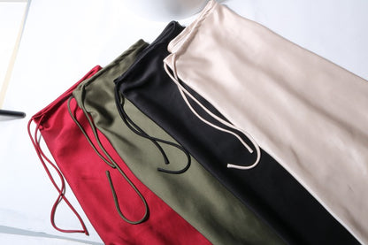 New In 2025 Spring Summer Solid Color Satin Long Skirt For Women High Waist Lace