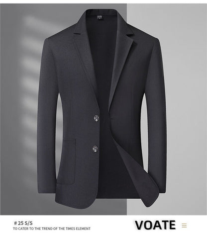 A fashionable and stylish men's sun-protective suit with a linen collar and two buttons, along with a sun-protective jacket