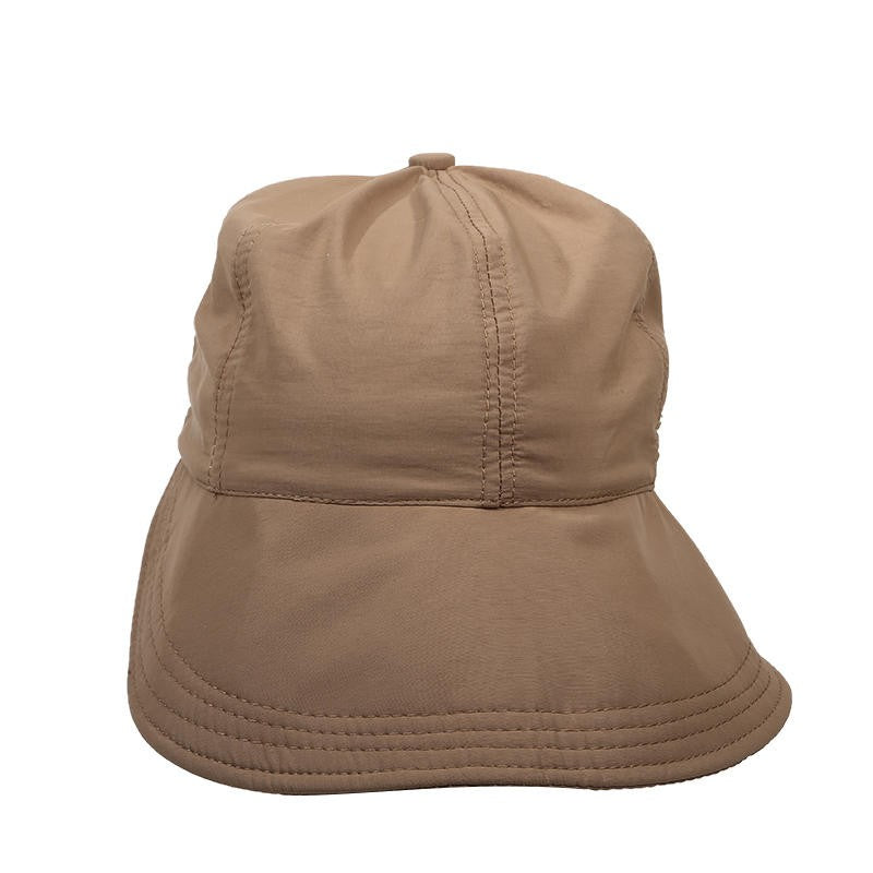 Chapéu de pescador feminino de verão com aba larga, chapéu de sol dobrável e portátil para meninas, chapéu de sol simples ajustável para proteção solar ao ar livre