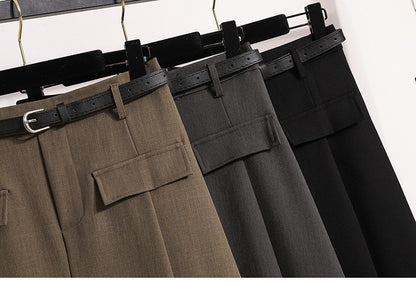 Plus Size Suit Skirts Autumn Winter Fashion New A-line Temperament Large Size Skirt Women's Solid Simplicity Casual Chic Skirt