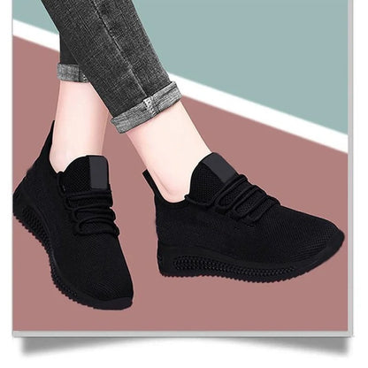 Tênis Feminino Primavera/Outono Moda Sólida Respirável Bico Redondo Casual Confortável Plataforma