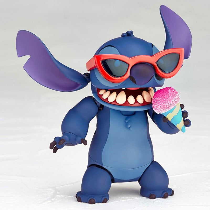 2025 Nova Figura de Ação Kaiyodo Stitch Revoltech Stitch Figura Articulada Modelo Móvel Brinquedos Versão KO Coleção Presentes Infantis