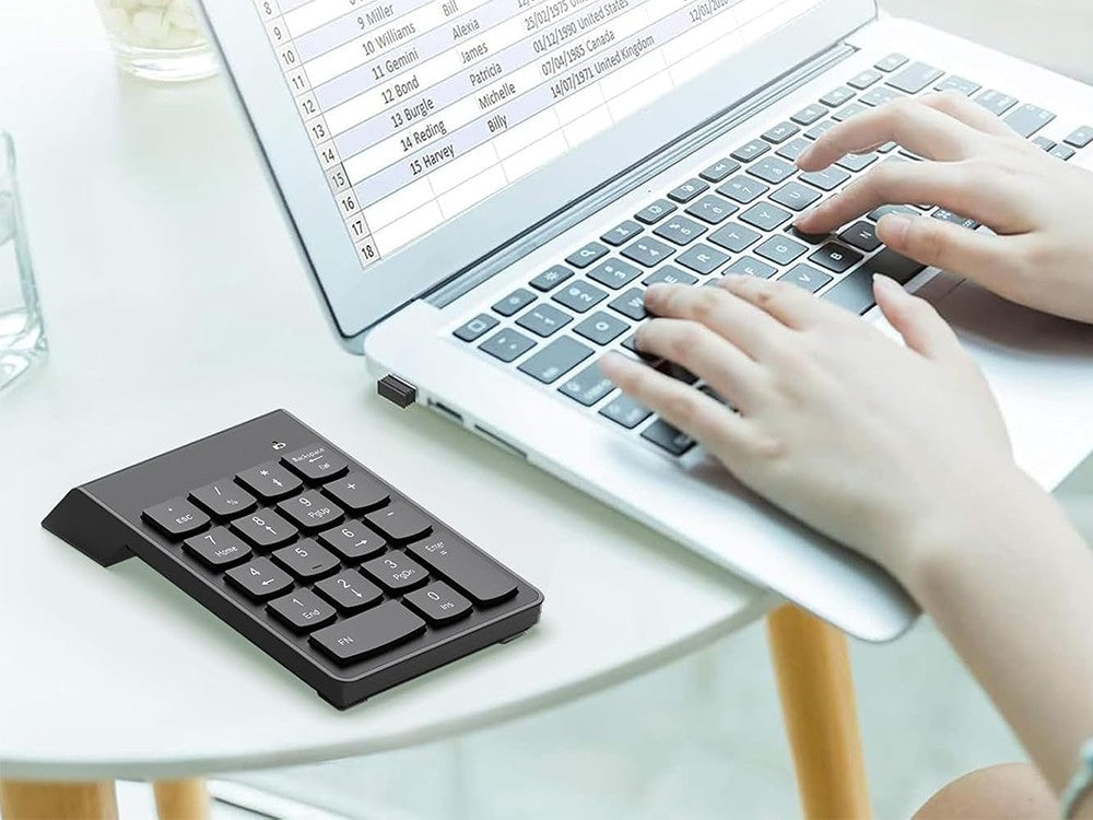 USB Wired Numeric Keypad 18-Key Mini Number Pad Portable 2.4G Wireless Digital Keyboard for IMac MacBook Laptop PC Notebook