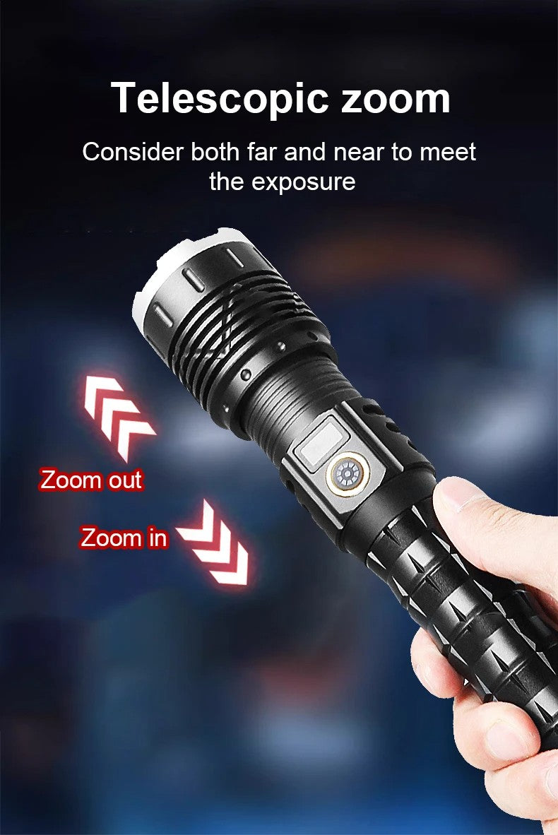 10000mAh High Power LED Flashlight Long Range 5000M Rechargeable Tactical Torch Ultra Powerful Outdoor Hand Lamp Camping Lantern