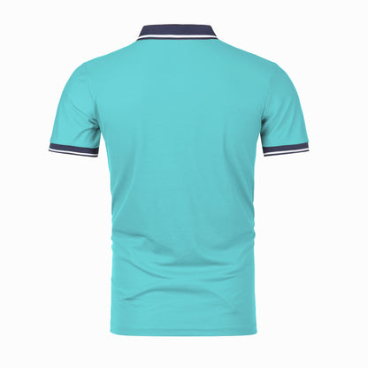 Men's new top Polo shirt T-shirt Summer men's short sleeve color lapel casual fashion white shirt T-shirt men's short sleeve