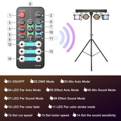 U`King 2Pcs/Set 60W RGBW LED Par Lights Combination Bracket Light DMX512 Stage Light For DJ Disco Concert Wedding Birthday Party
