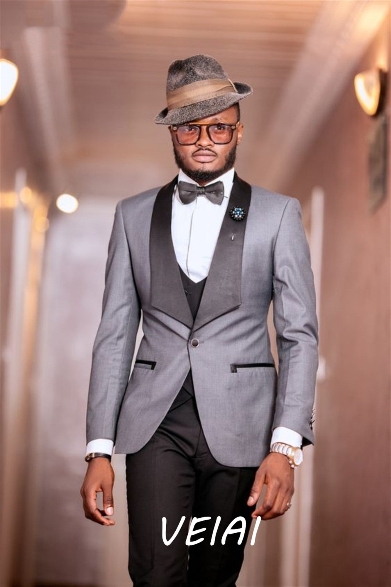 CustomizedAfrica Orange Suits for Men Double Breasted V Neck Summer Blazer Sets Party Prom Vacation Male Suit costume homme Jack