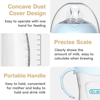 MAMIJOY 150/240/330ML Baby Bottle With Handle Anti-bloating?Anti-drop Clear Scale Milk Bottle Feeding Baby Bottles BPA-FREE PP15