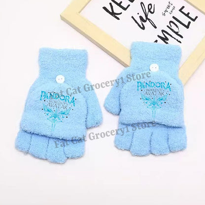 Luvas Avatar Fogo e Cinzas Disney para Menino Inverno com Capa Virada Luvas Crianças ao Ar Livre Quente Luva Fofa Acessórios de Roupa Infantil Presente