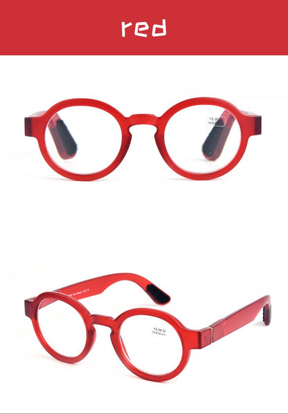 Guanhao Brand Men Reading Glasses Vintage Round Frame Clear Elderly Glasses Thick Frame Large Frame Women's Presbyopia Glasses